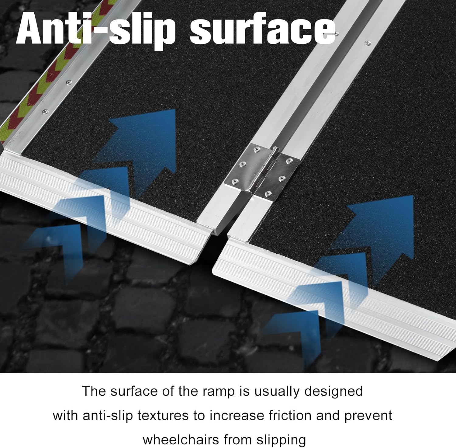 Generic Portable Wheelchair Ramp Aluminum Folding Door Threshold Wheelchair Ramp Wheel Chair Ramp for Home Steps Stairs Entry Threshold Doorways