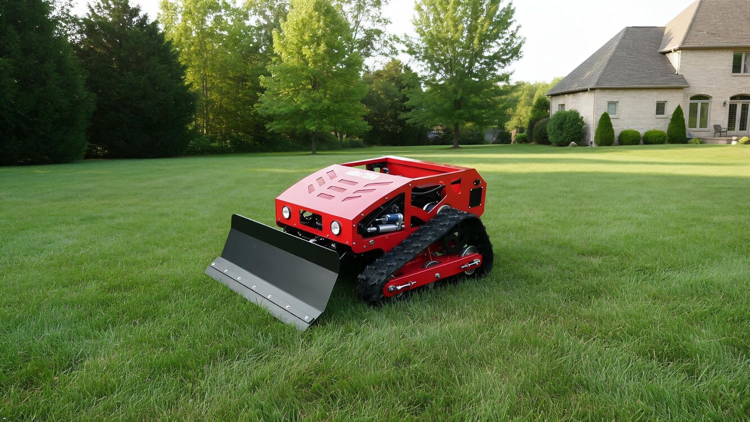 Remote Control Lawn Mower, 9HP Gas Powered, Tracked All-Terrain Mower for Hillside, Lawn & Professional Property Maintenance with Snow Plow Option