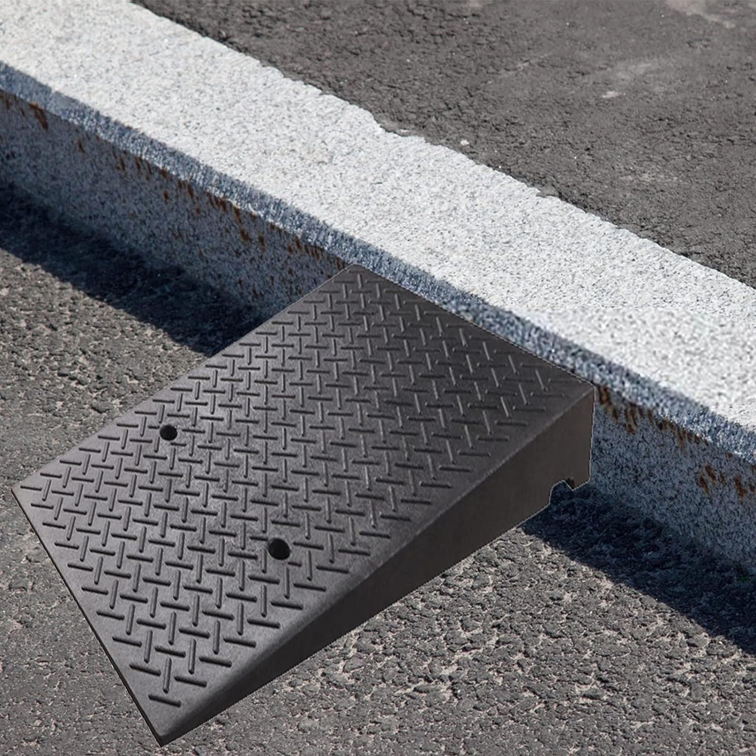 Wheelchair Ramps, Raised Safe Non-Slip Rubber Threshold Transition Ramps for Wheelchairs, Motorized Scooters and Power Chairs(17cm/7in Rise)