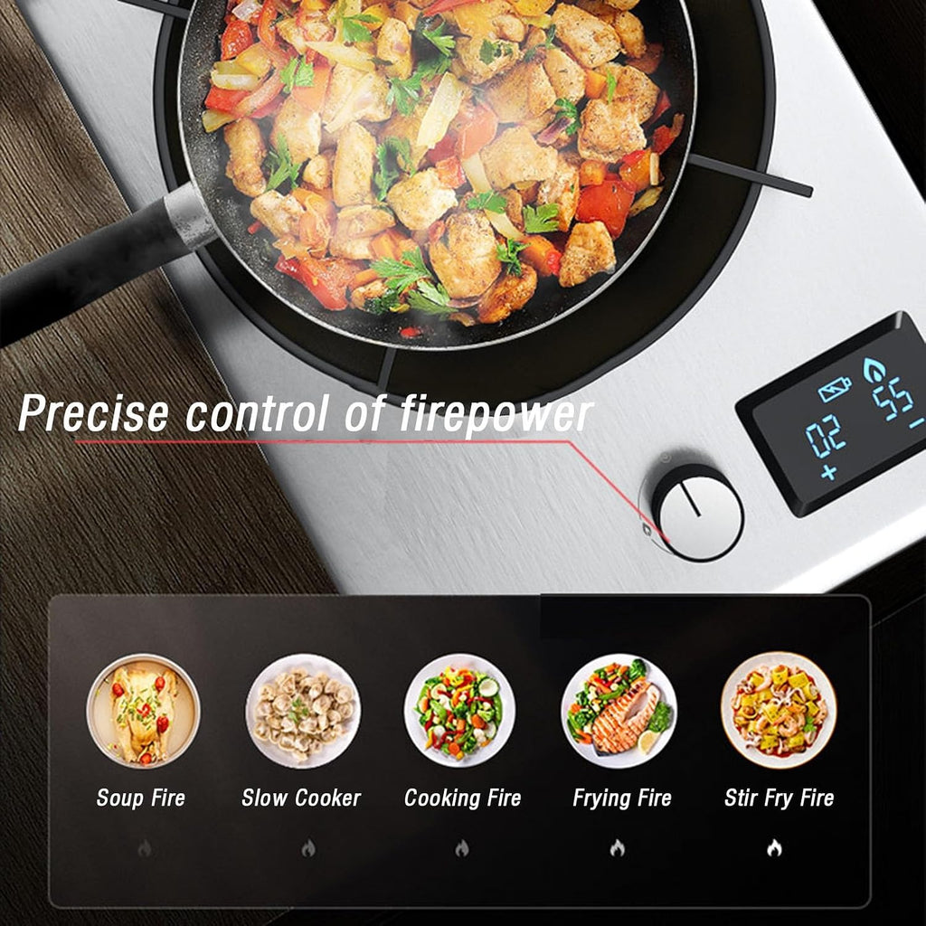 Propane Gas Stove,Single Burner Propane Stove,tabletopstainless Steel,Max 24566.4BTU with Pulse Electronic Ignition Suitable for Apartments, Kitchens and More