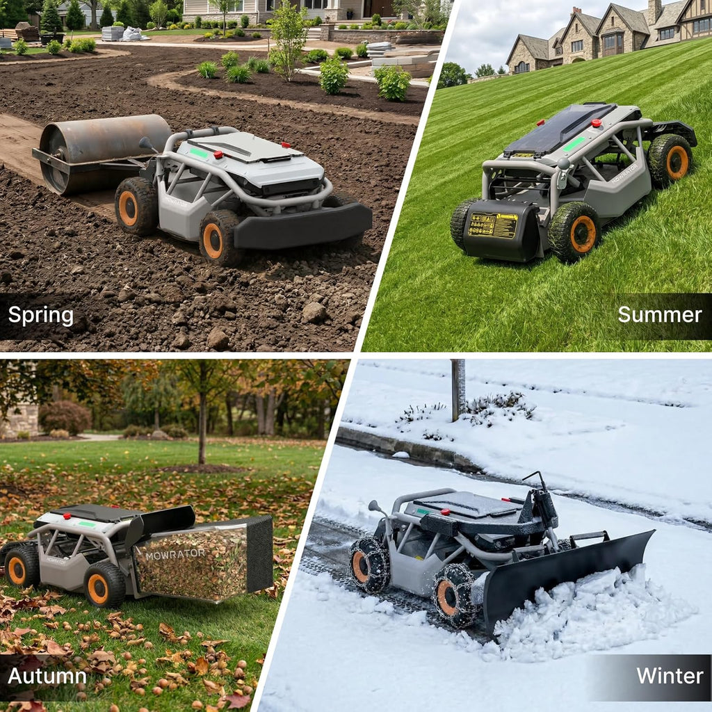 Mowrator S1 4WD 12Ah Remote Control Lawn Mower, All-Season Yard Care, 75% (37°) Slope Climbing, 21' Cutting Width, 1.5–4.3' Adjustable Cutting Height, Up to 0.75 Acres