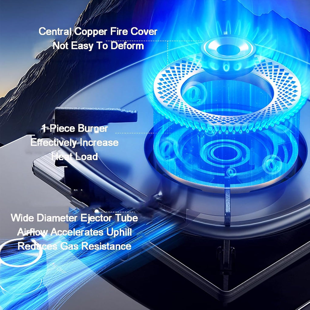 Single-Burner Gas Stove,Natural Liquefied Embedded Tabletop Gas Stove,with One-Way Timing Device(NG)