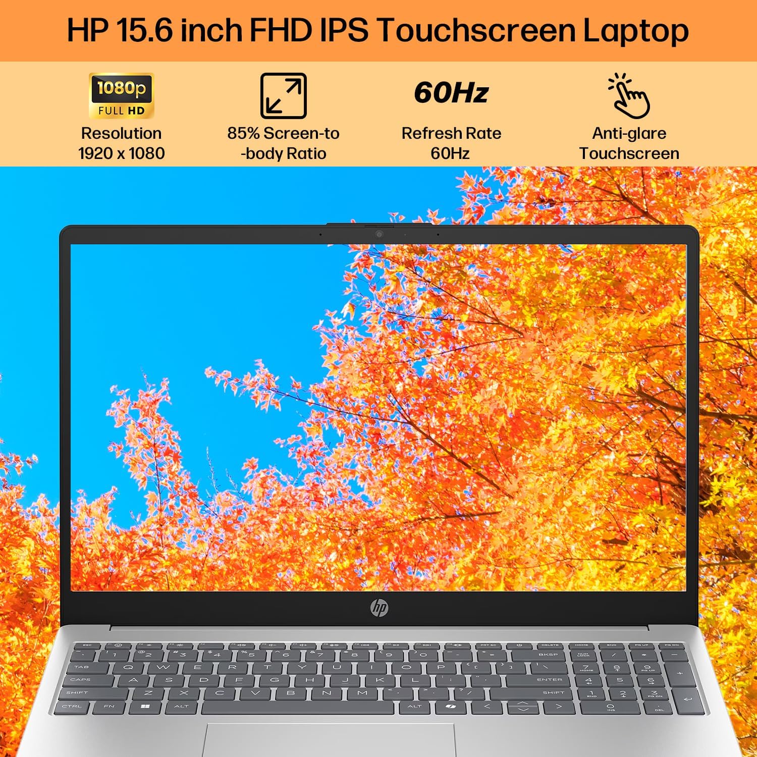 HP Touchscreen Laptop with Lifetime Office, 10-Core Intel i5-1334U, 15.6' FHD IPS Display, 16GB RAM, 512GB SSD + 128GB Portable SSD, AI Copilot, Business &Student Laptop Computer, Windows 11 Pro