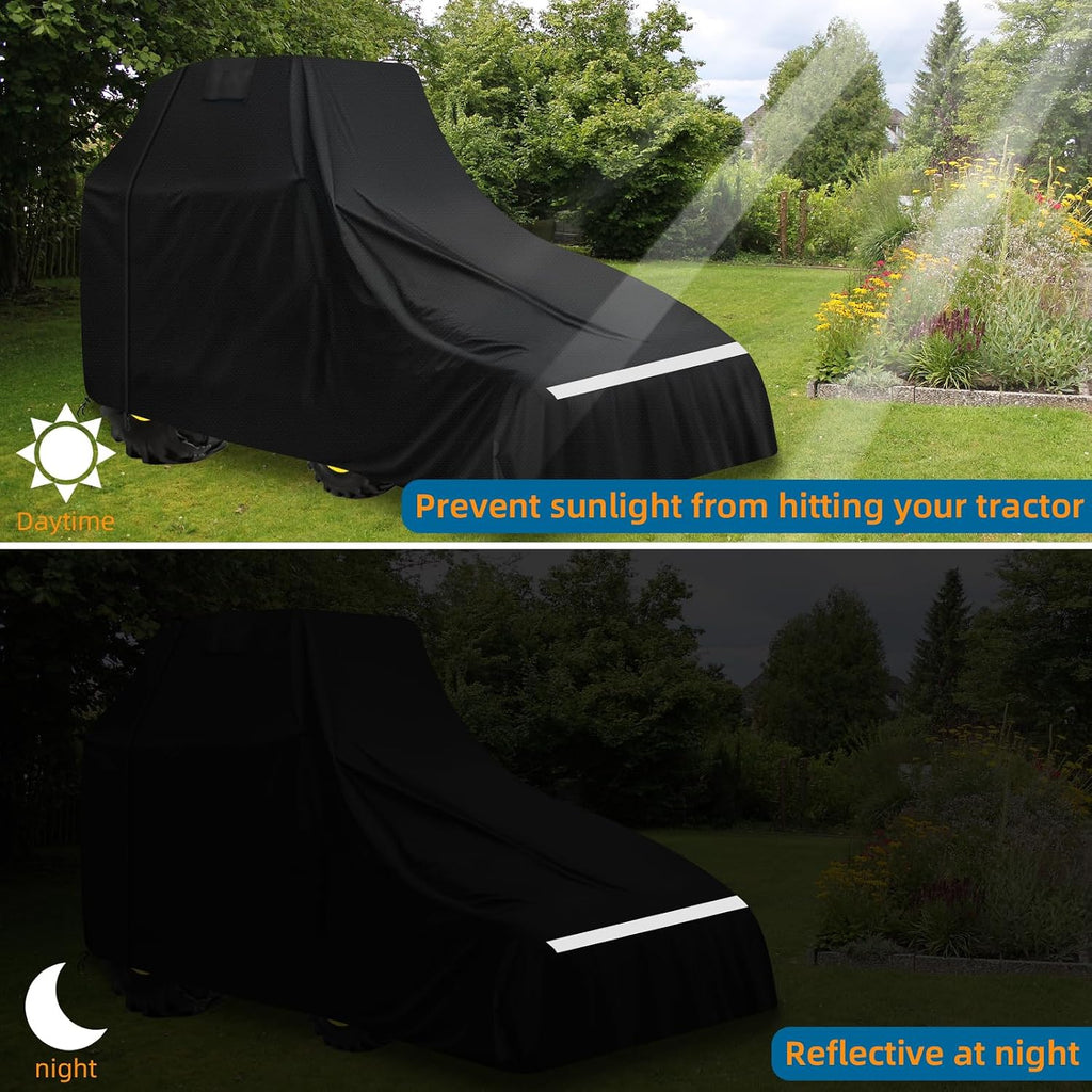 Tractor Cover Large,600d Oxford Cloth for John Deere 1,2,3 Series 1025r 2320 2720 3520, Kubota and Mahindra with Backhoe,Waterproof Uv Resistant & Dustproof, (189 L X 76 W X 86 H in)