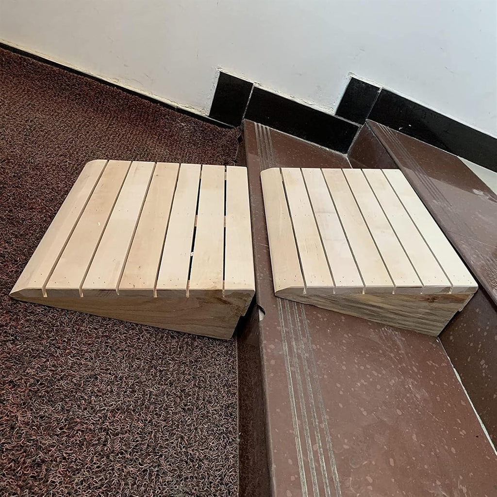 Ramps Threshold Ramp, Wooden Driveway Curb Ramps for Low Cars, 3/4/6 Inch Rise Non-Slip Stairs Ramps for Wheelchairs/Home/Doorways, Outdoor Door Threshold Ramp