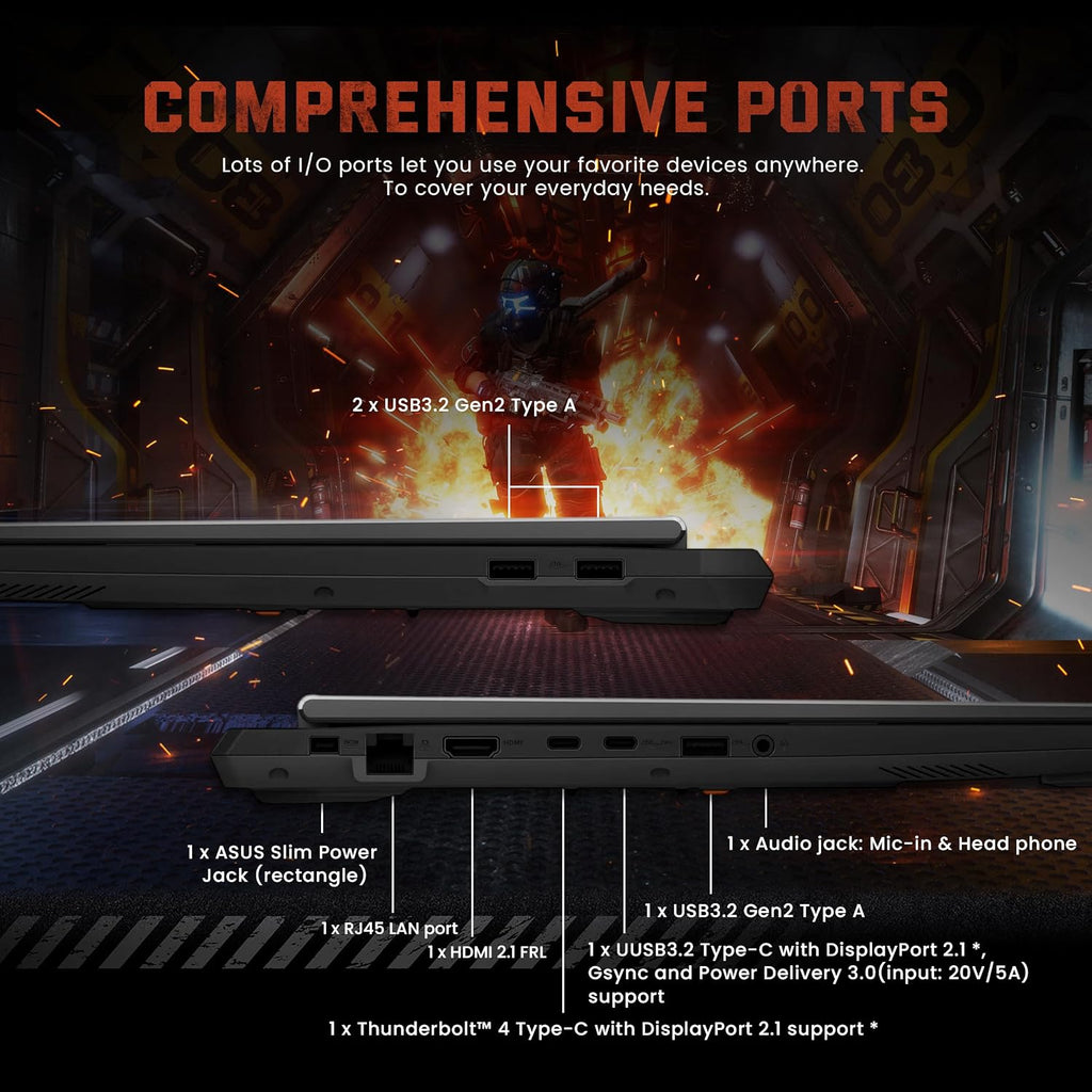 ASUS TUF F16 16' WUXGA 165Hz Gaming Laptop, Intel i7-14650HX, GeForce RTX 5070 8GB GDDR7, 32GB DDR5, 2TB SSD, RGB Backlit Keyboard, FHD IR Camera, Wi-Fi 6E, Win 11 Pro, Gray, 1TB Docking Station Set