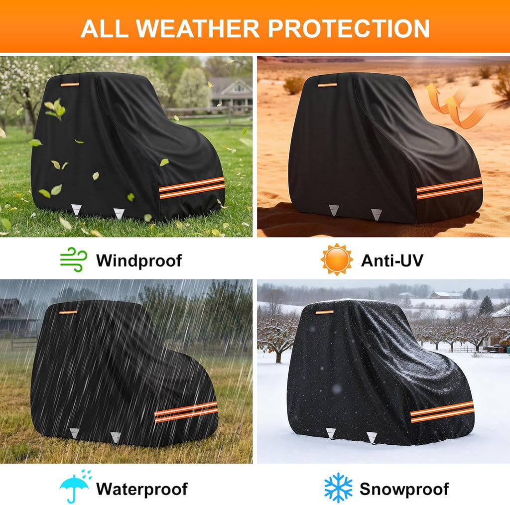 420D Waterproof Tractor Cover, Heavy-Duty All-Weather Protection Tractors Cover for Front Loaders & Backhoes, Compatible with John Deere, Kubota, Mahindra, MF,165' x 87' x 110'