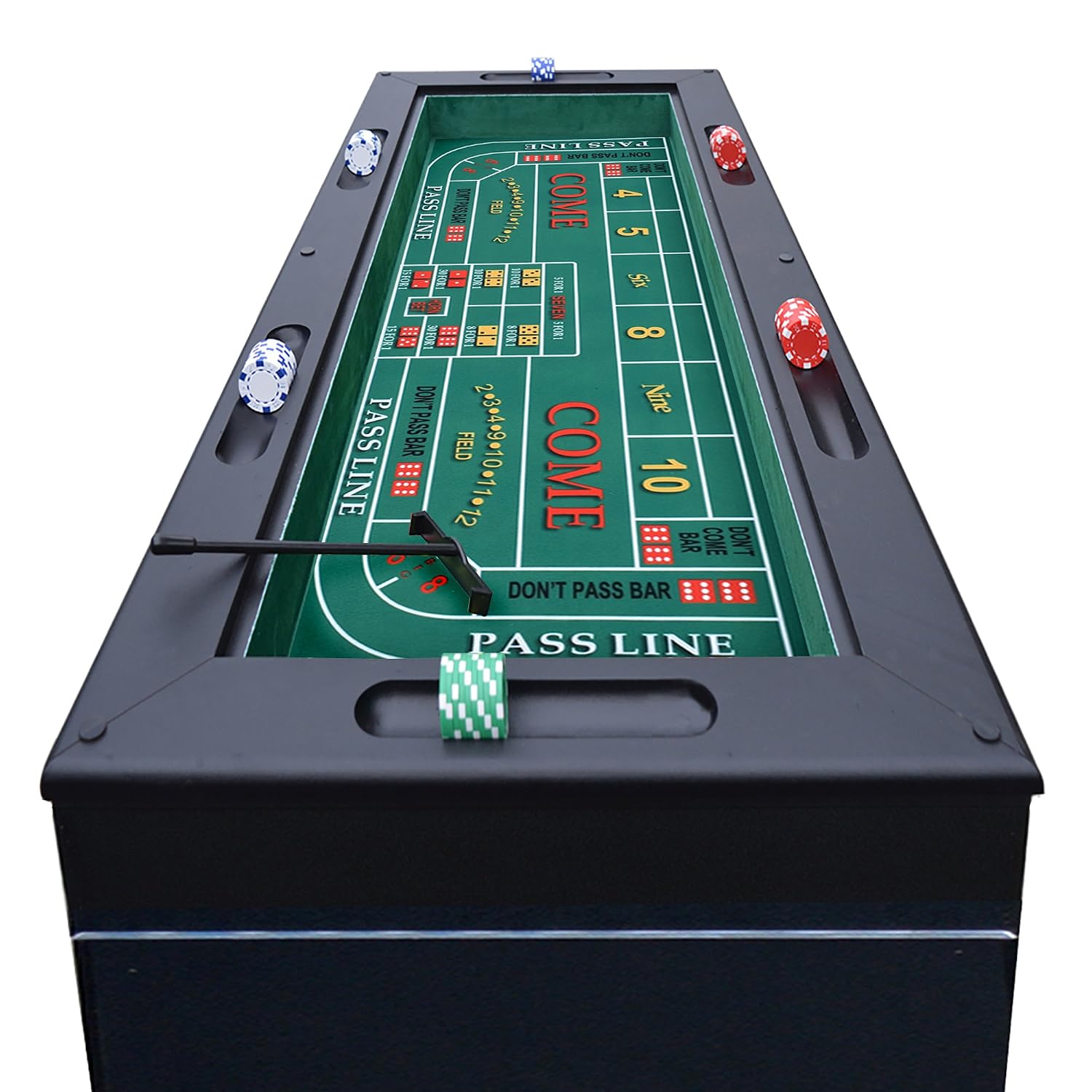 Hathaway Classic Monte Carlo 4 in 1 Casino Game Table - Includes Craps Table, Roulette Table Top, Blackjack Table Top Which Can Be Used as Poker Table Top, Bar Table Top, & Complete Game Accessories