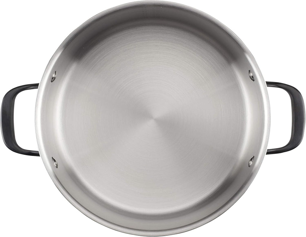 KitchenAid 5-Ply Clad Polished Stainless Steel Cookware Pots and Pans Set, Cookware Set (10 Piece)