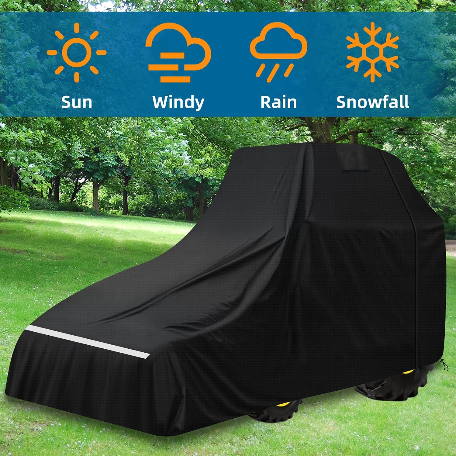 Tractor Cover Large,600d Oxford Cloth for John Deere 1,2,3 Series 1025r 2320 2720 3520, Kubota and Mahindra with Backhoe,Waterproof Uv Resistant & Dustproof, (189 L X 76 W X 86 H in)
