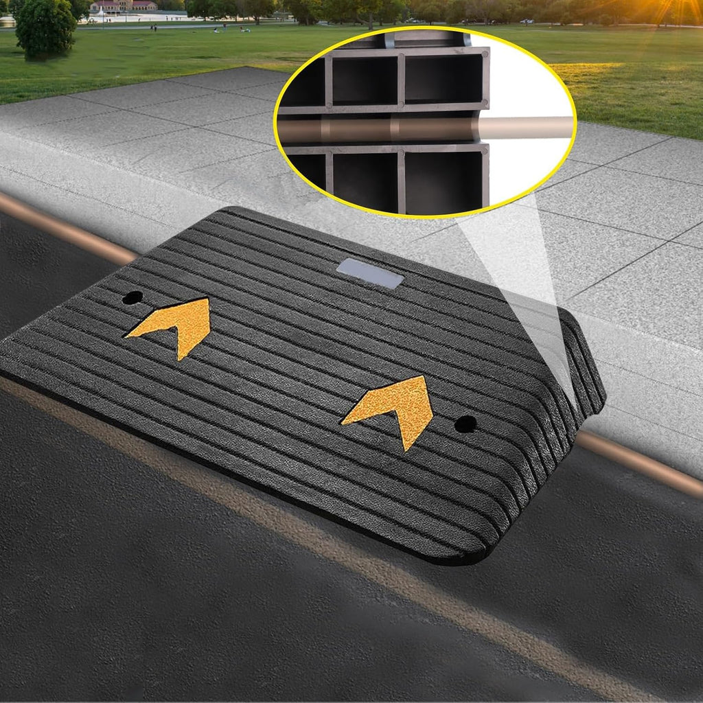 Rubber Threshold Ramps for Doorways 3' Rise Heavy Duty Shed Ramp Non-Slip Curb Ramp for Wheelchair Scooter Pets Car