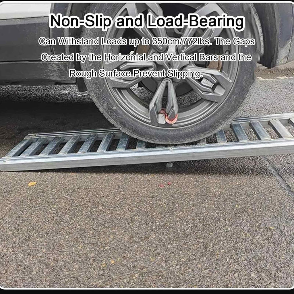 Wheelchair Ramps for Doorways Non-Skid Aluminum 12in 16in, Portable Handicap Ramp Adjustable 5-7in Height, Threshold Ramp 772Ib Capacity(30x110cm/12x43in)