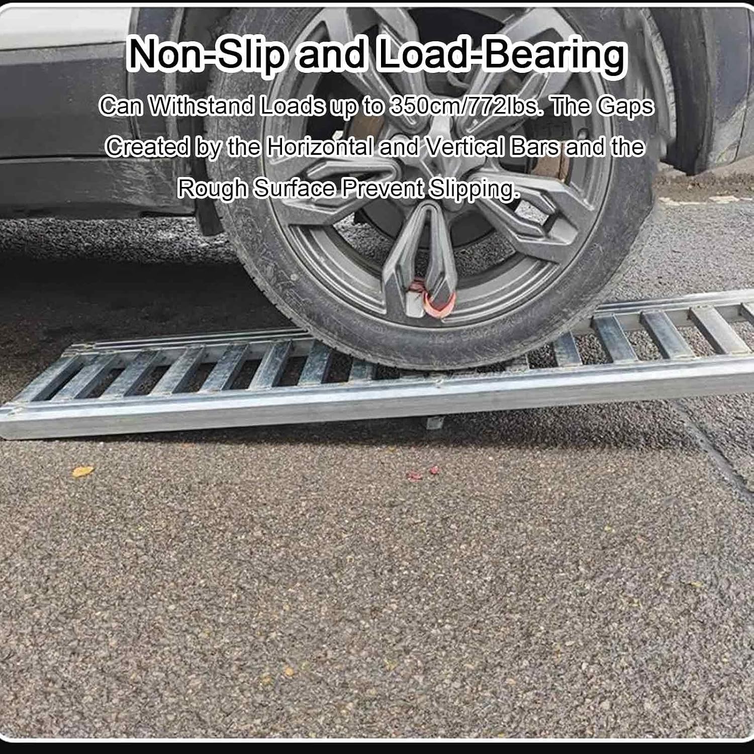 Wheelchair Ramps for Doorways Non-Skid Aluminum 12in 16in, Portable Handicap Ramp Adjustable 5-7in Height, Threshold Ramp 772Ib Capacity(30x110cm/12x43in)
