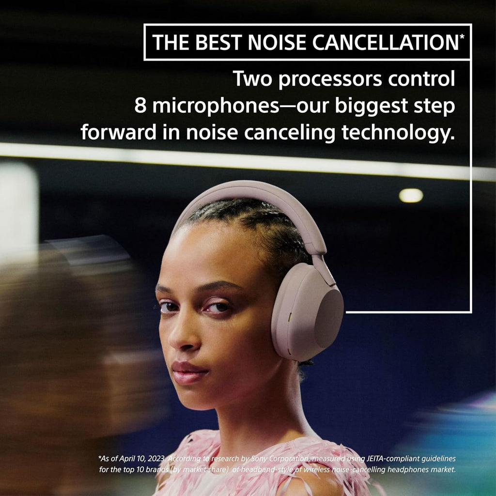 Sony WH-1000XM5-SILVER Wireless Over-Ear Noise Canceling Headphones - Silver with 2 Year Amber Protection Plan (2022)