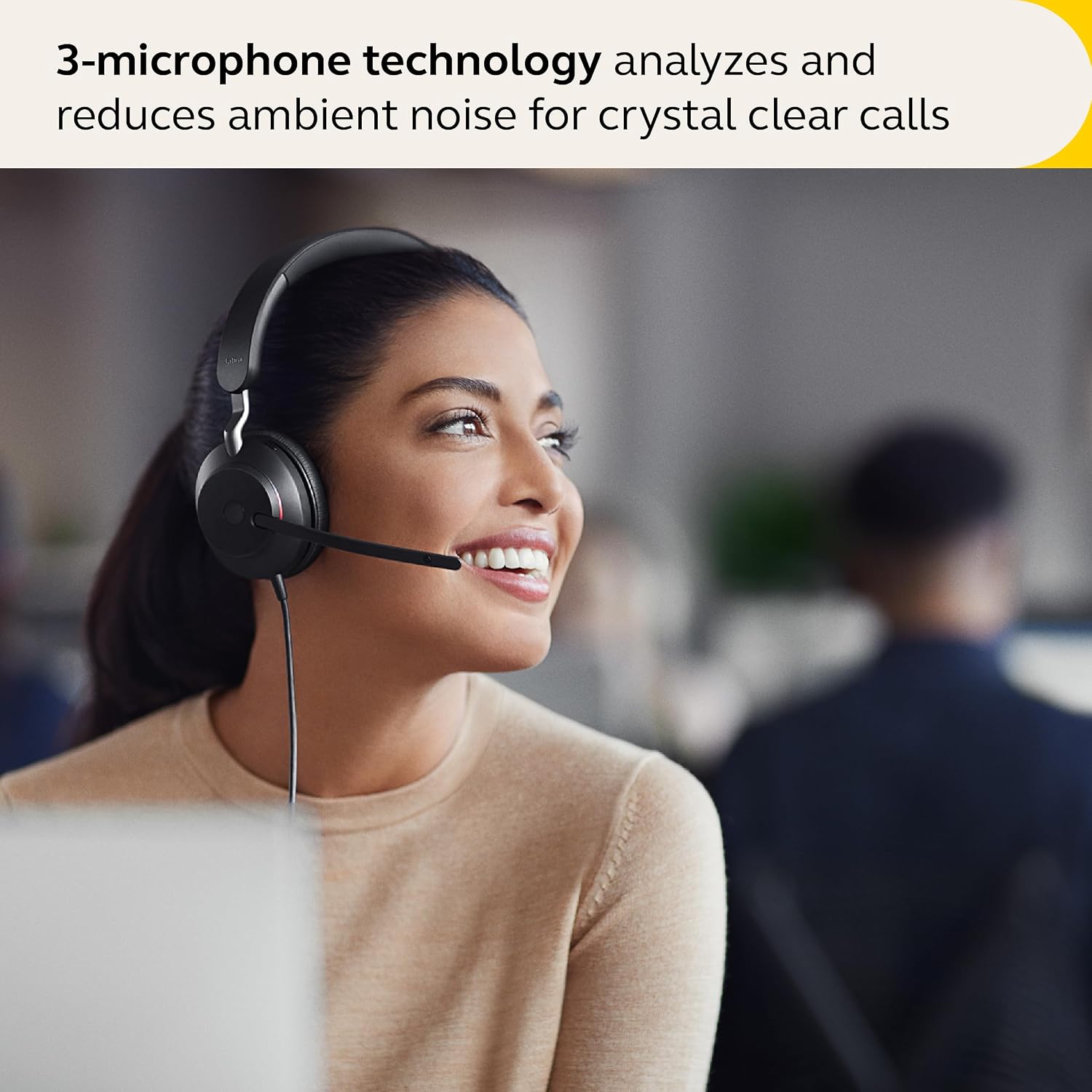 Jabra Evolve2 40 SE Wired Stereo Noise-Cancelling Headset - Features 3-Microphone Call Technology and USB-C Cable - MS Teams Certified, Works with All Other Platforms - Black