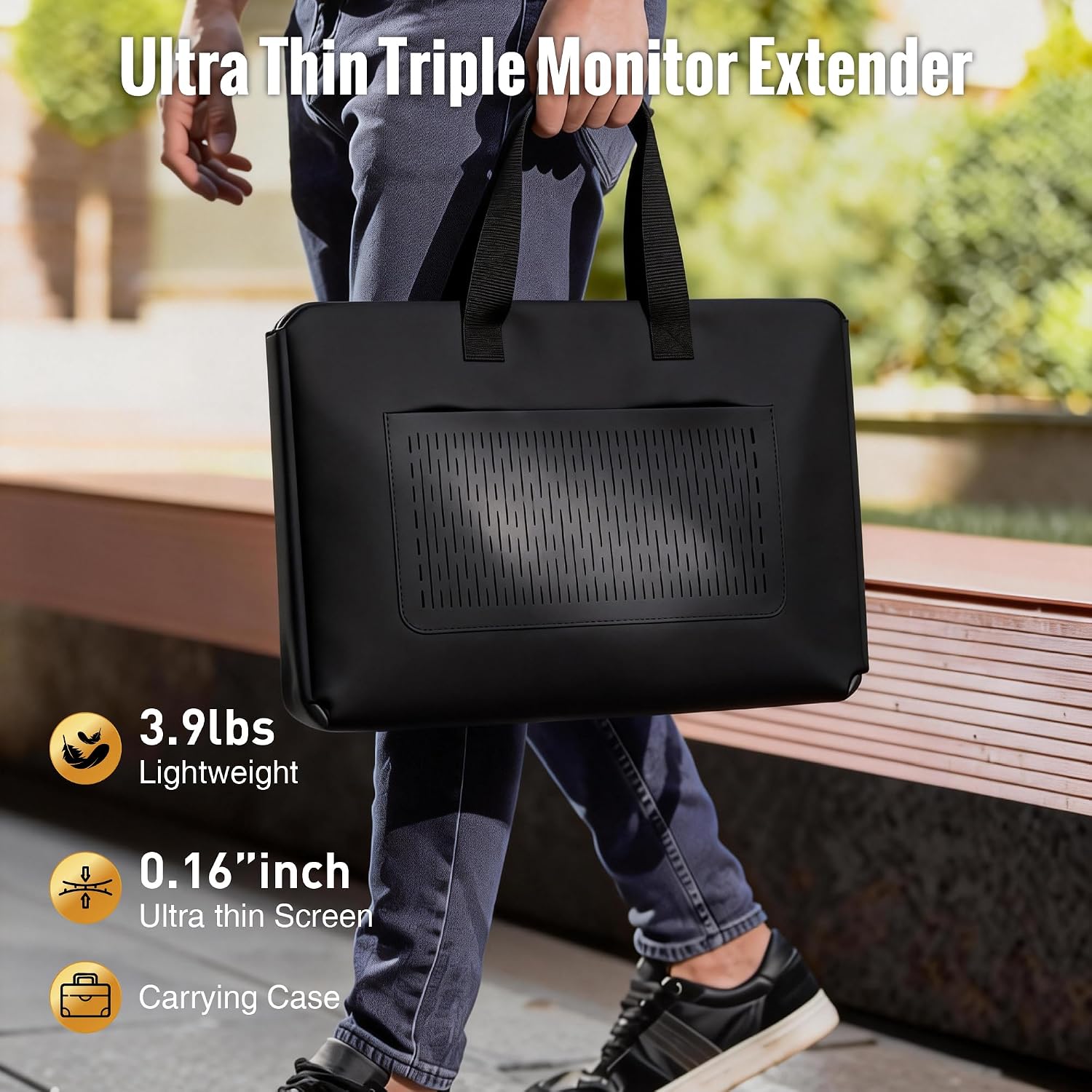 2026 New One Cable Connection Laptop Screen Extender Monitor Portable, Ultra Thin 15.6' 1080P FHD Triple Screen,Fit for 13-17' Laptop, Plug & Play Compatiable with Win/Mac/Chrome/Android