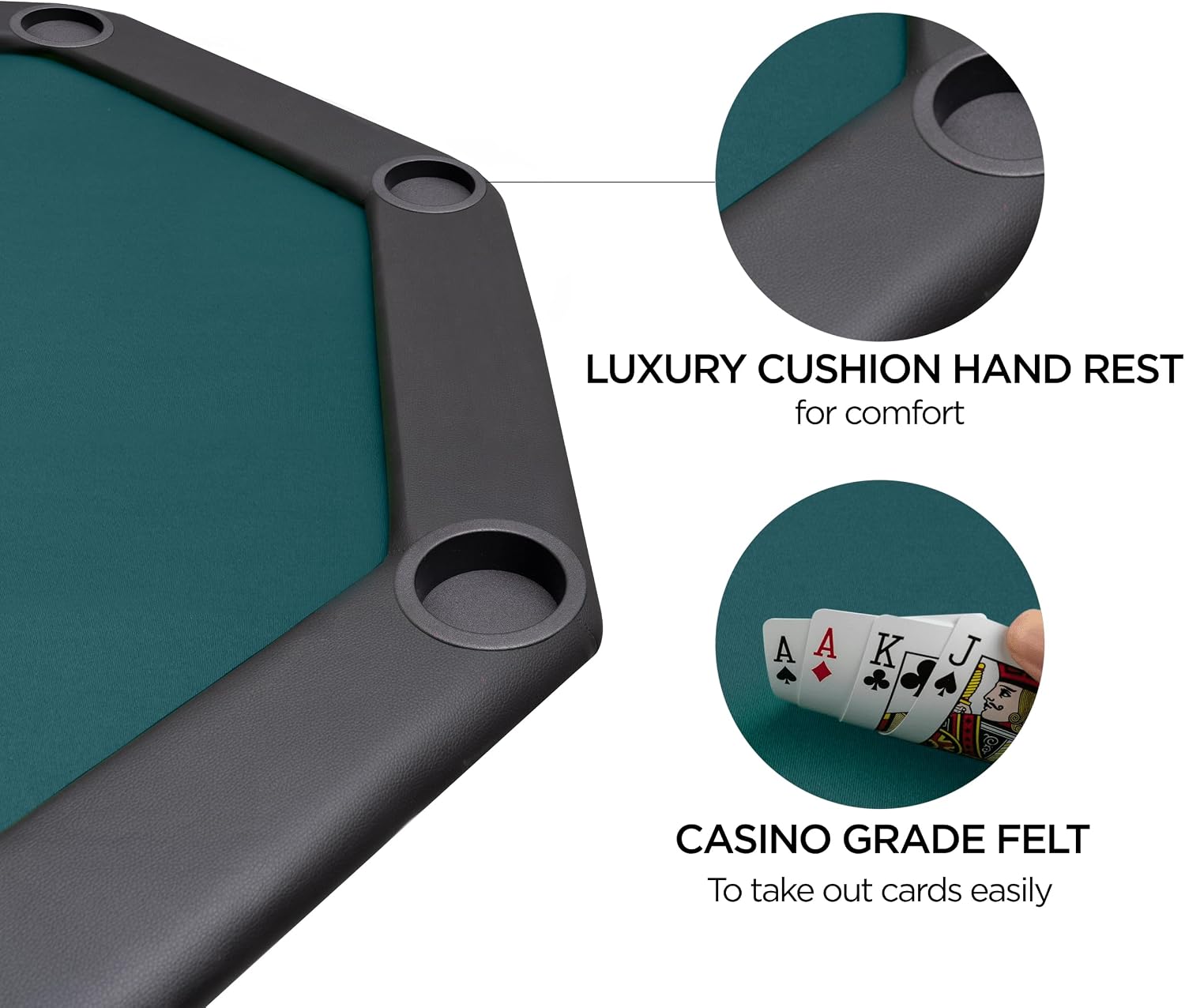 ZivPlay Poker Table Foldable Texas Holdem Poker Table Portable with Folding Legs for Card Game and Casino Gambling 8 Player Octagon (48)