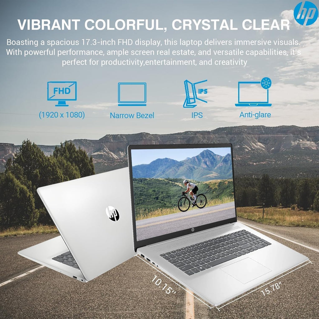 HP Customized 17.3' AI-Ready FHD Business Laptop | 6-Core AMD Ryzen 5 Processor | 16GB DDR4 RAM | 512GB PCIe SSD | Win 11 + Copilot | Wi-Fi 6 | HDMI | Camera with Privacy Shutter & AI Noise Reduction