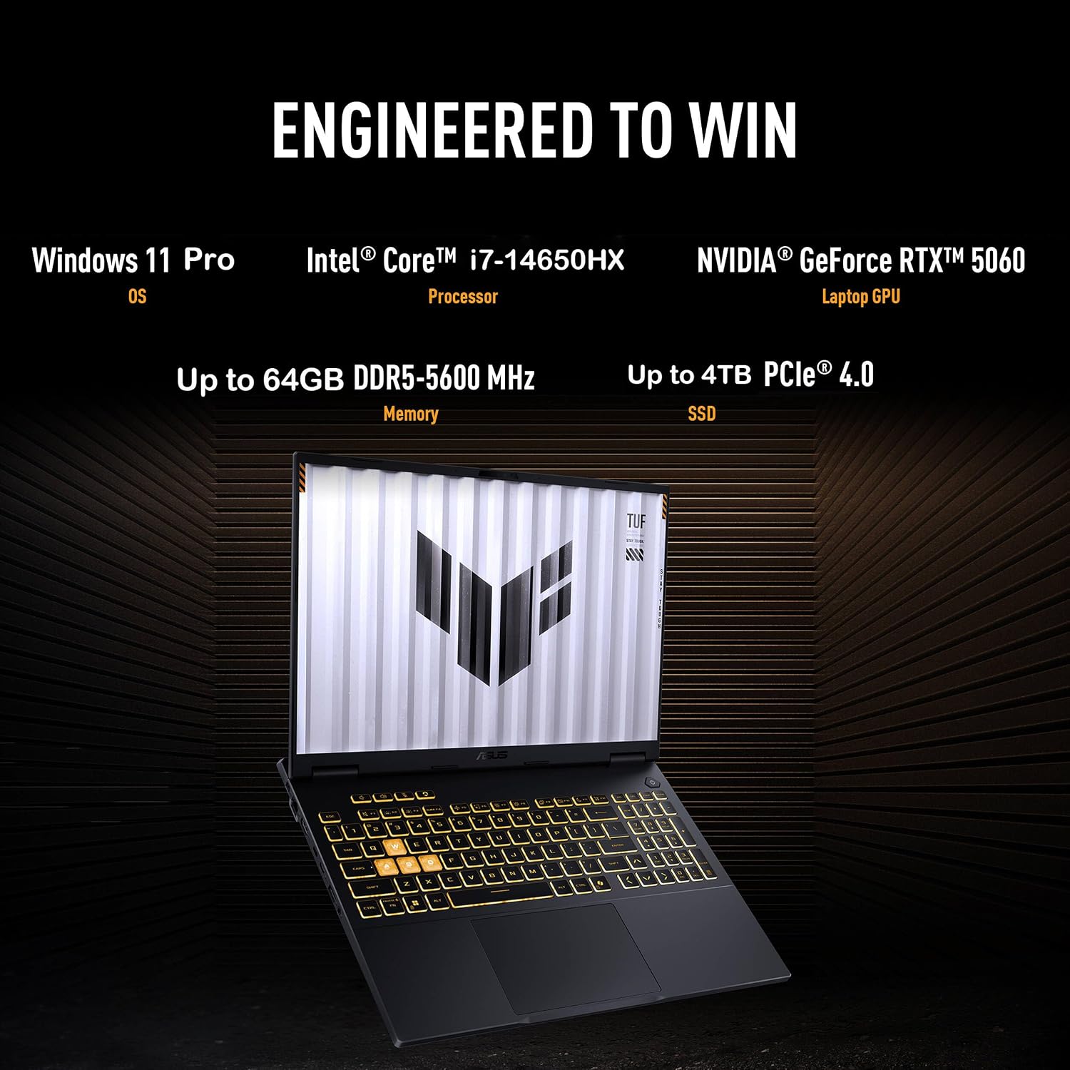 ASUS TUF F16 Gaming Laptop, NVIDIA GeForce RTX 5060, 14 Gen Intel 16-Core i7-14650HX, 16' FHD+ 165Hz Anti-Glare Display, Backlit Keyboard, 32GB DDR5 RAM, 2TB SSD, Win 11 Pro, WiFi 6E, w/Accessories