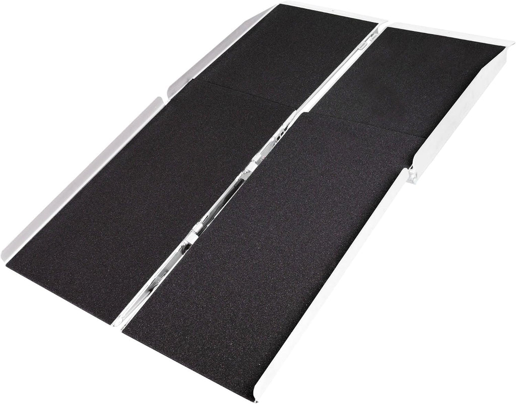 4' Portable Wheelchair Ramp for Home Steps, 600 lb, Scooter, Silver Spring