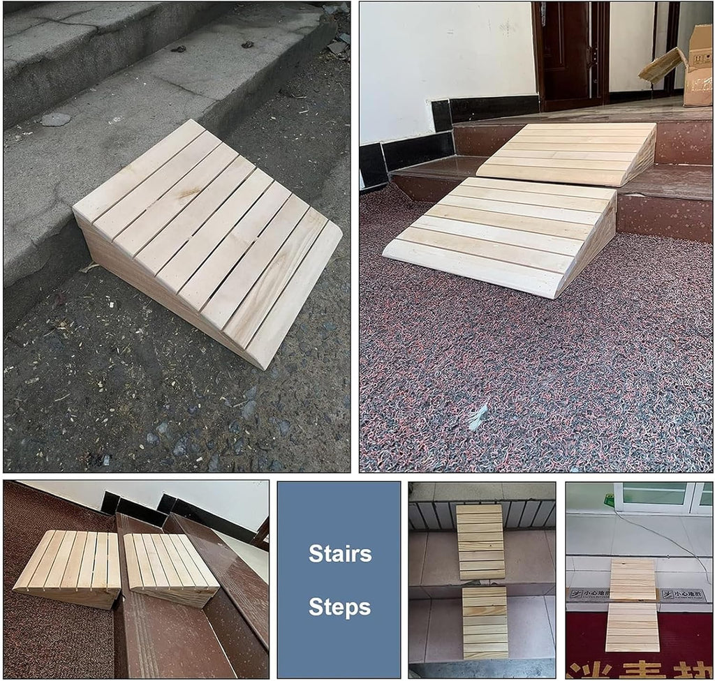 Ramps Threshold Ramp, Ramps Wooden Access for A Door Sill Outdoor Steps, 2.7' - 5.9' Rise, Threshold for Small Pets, Motorcycles, Doorways Slope(25.8x30x7cm/10x11.8x2.7)