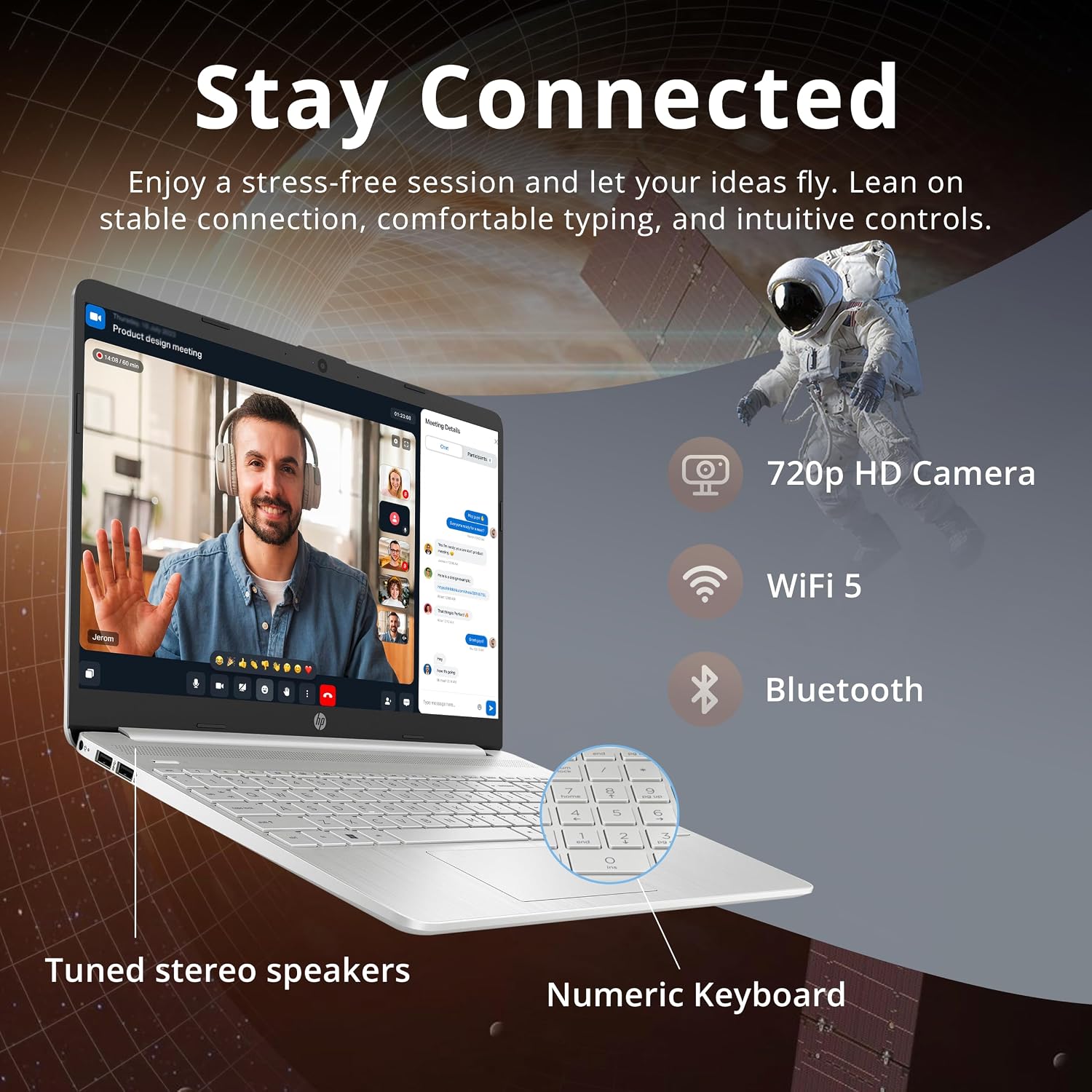 HP 15.6' FHD Laptop, AMD Ryzen 3-3250U Processor, 16GB RAM, 416GB Storage(256GB SSD + 160GB Docking Station Set), AMD Radeon Graphics, Numeric Keypad, 720p HD Webcam, WiFi, Windows 10S, Silver