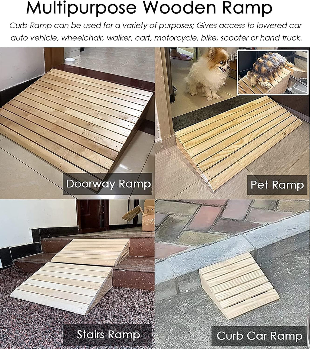 Doorway Uneven Floor Transition Strip, Wooden Door Threshold Ramp, Interior Exterior Doorway Ramp for Elderly/Dogs, Portable Entry Ramp 3 4 5 6 7 8 Inch Rise, Walkers Wheelchairs Slope ( Size : 90x43x
