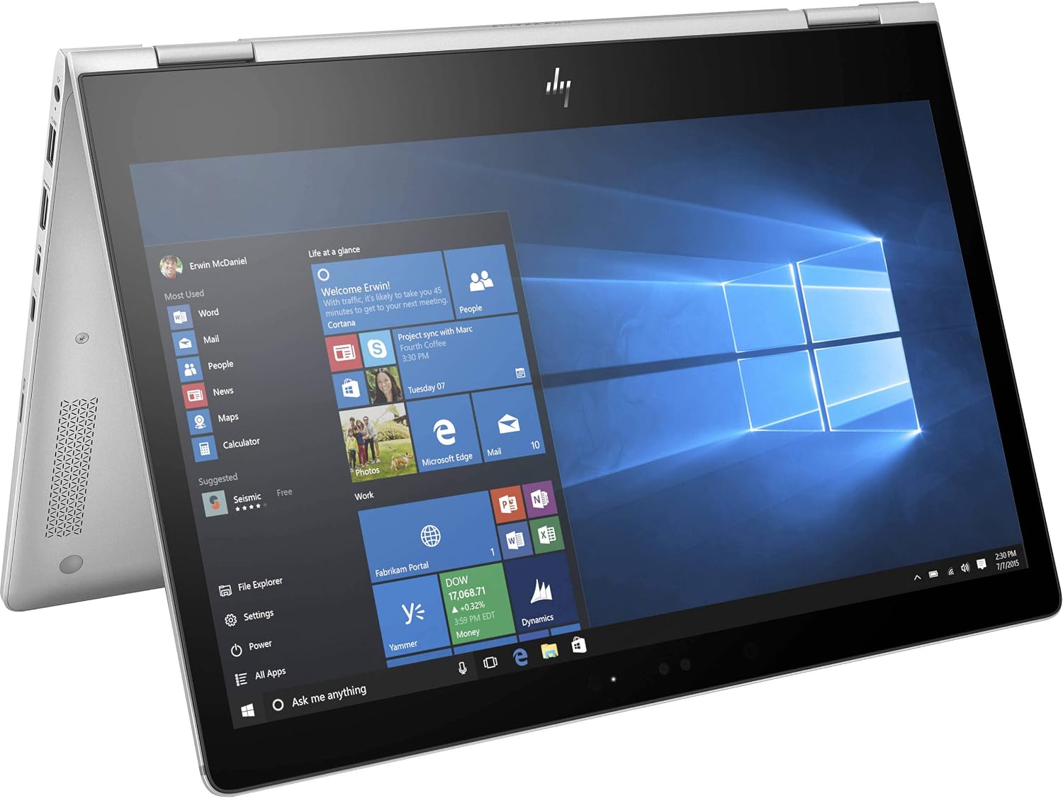 HP Elitebook X360 1030 G2 13.3' Flip Design Notebook, Windows, Intel Core i5 2.6 GHz, 8 GB RAM, 256 GB SSD , Silver (1BS97UT#ABA) (Renewed)