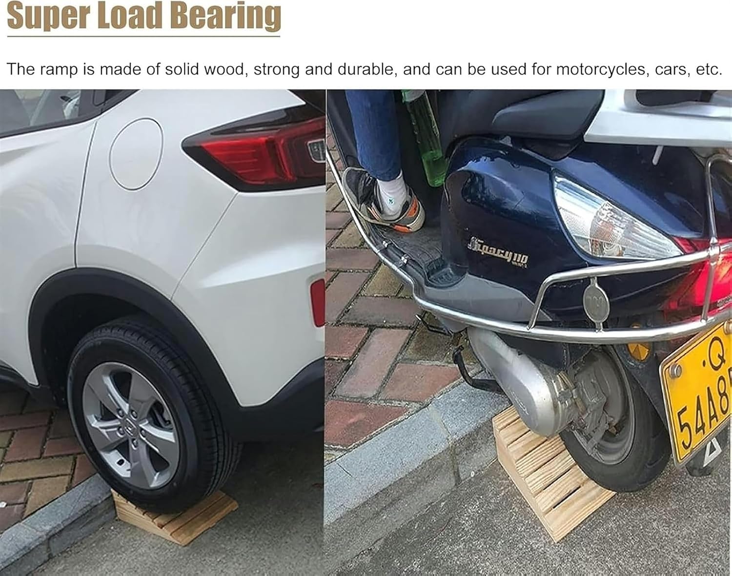 Threshold Ramp, 3 4 5 6 7 8 Inch Rise Wooden Threshold Ramps for Doorways, Non Slip Durable Entry Ramp for Indoor Outdoor Home Step/Sheds Doors