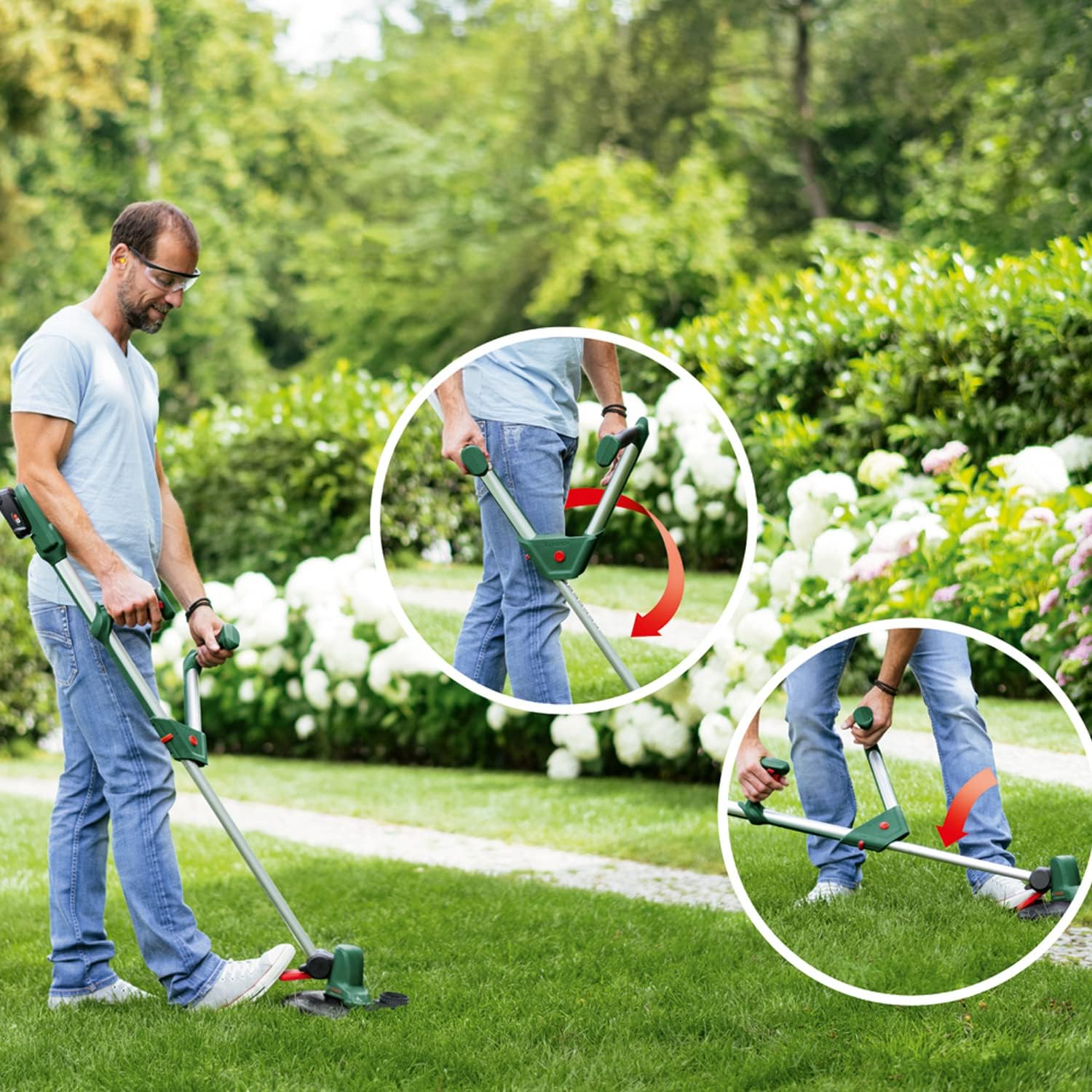 Bosch Professional Home and Garden 06008C1D04 GrassCut Universal Battery Trimmer Without Battery, 18 V System, Cutting Diameter: 26 cm, Adjustable Handles, Boxed
