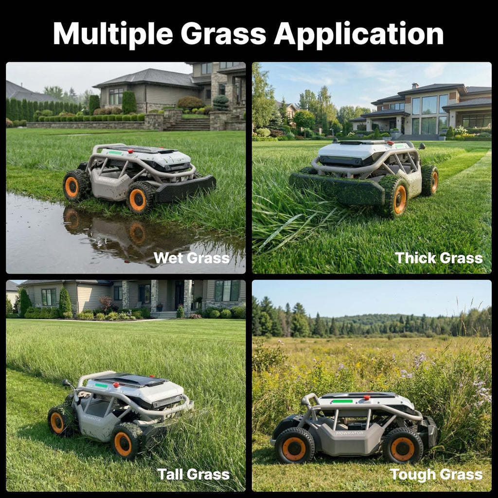 Mowrator S1 4WD 12Ah Remote Control Lawn Mower, All-Season Yard Care, 75% (37°) Slope Climbing, 21' Cutting Width, 1.5–4.3' Adjustable Cutting Height, Up to 0.75 Acres