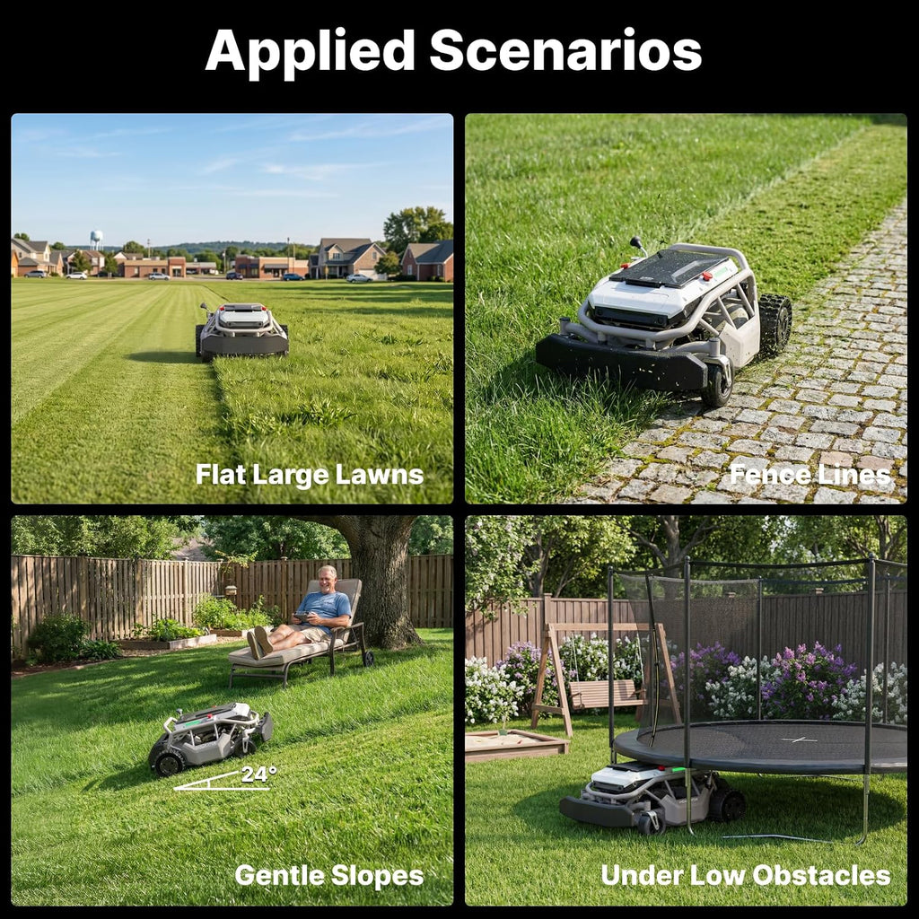 Mowrator S1 2WD 56V 12Ah Remote Control Lawn Mower, 45% (24°) Slope, Upgraded with Deformable Tires & Metal Hubcaps, 21' Steel Blade, 1.8–4.6' Height, Covers up to 0.75 Acre, Mulching Blade Included
