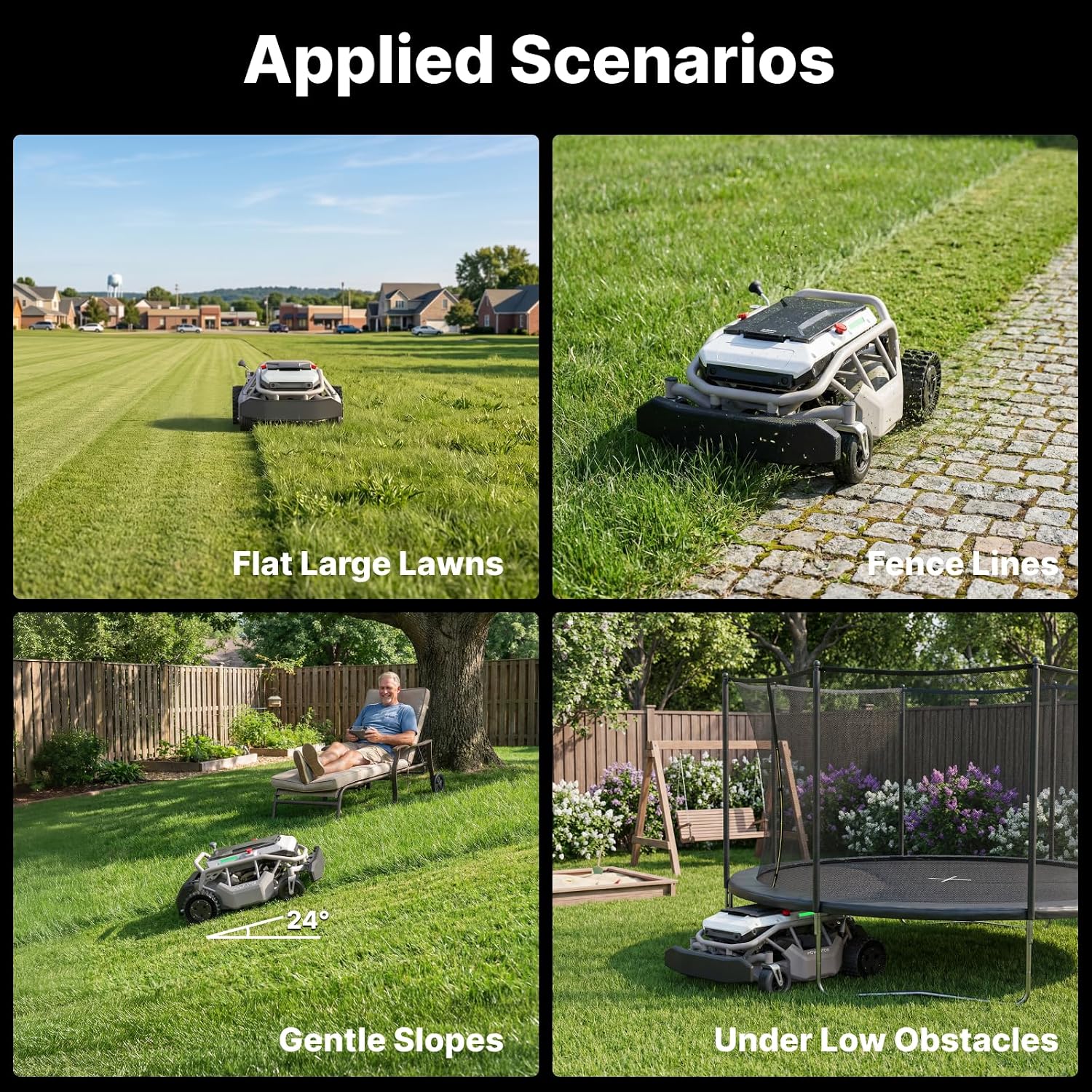 Mowrator S1 2WD 18Ah Remote Control Lawn Mower, 45% (24°) Slope, Spring to Fall Yard Care, with Leaf Shredding Vacuum, 21' Width, 1.8–4.6' Cutting Height, Up to 1.12 Acres