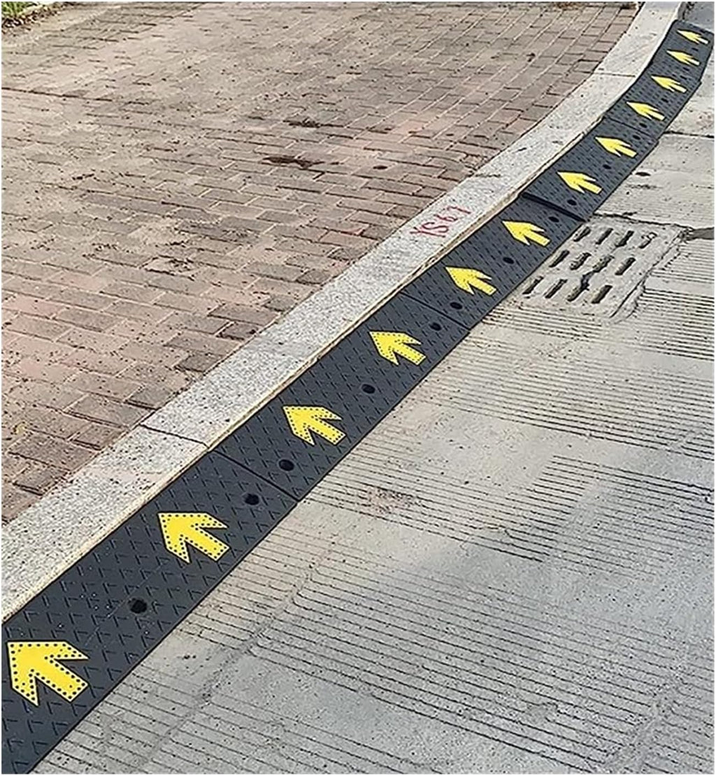 Car Curb Ramps for Driveway, Rubber Threshold Ramp 5 Inch Rise, Wheelchair Transition Ramp, Patio Door/Garden Steps/Yard/Garage/Front Door Ramp (Color : Black, Size : 100x2