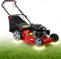 3 in 1 Self-Propelled Gas Lawn Mower with 141cc Engine,20 Inch Cutting Deck&50L Grass Bag-Push Walk-Behind Mower with Big Wheels,8-Level Height Adjustment,and Foldable Design for Effortless Lawn Care