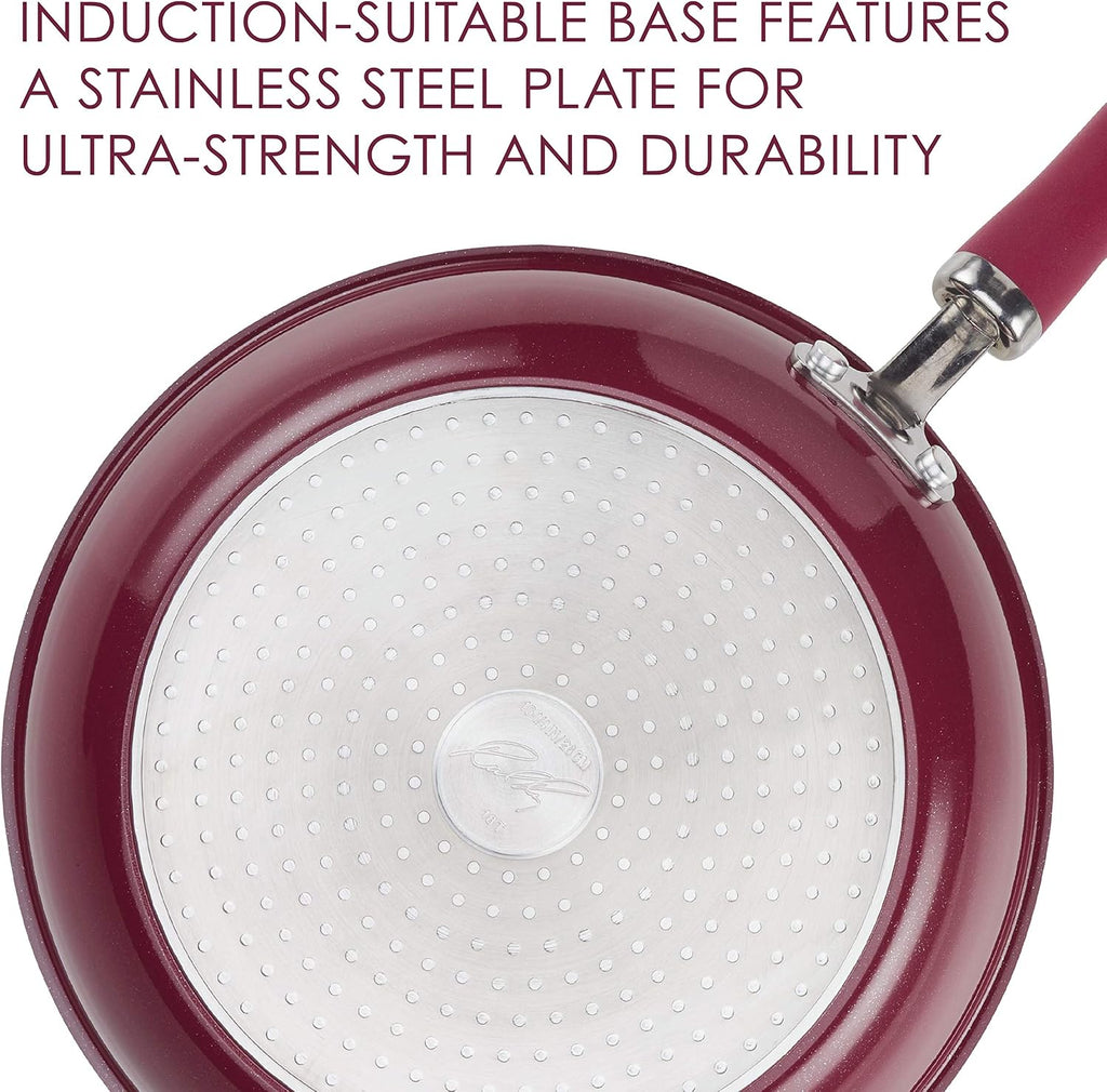Rachael Ray Create Delicious Nonstick Cookware Pots and Pans Set, 13 Piece, Burgundy Shimmer