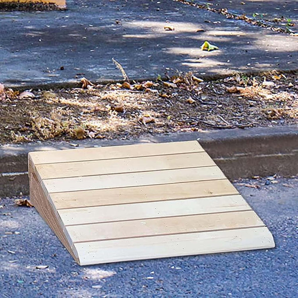 Portable Threshold Ramps 19.7x31.5x4.7in, Wooden Threshold Ramps, Portable Access Ramps, Barrier-Free Lightweight, for Wheelchair Scooter Walkers Car Motorcycle