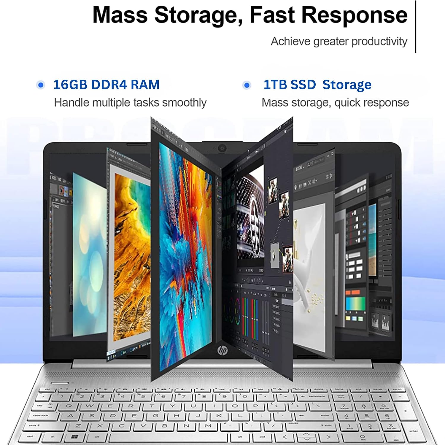 HP Pavilion 15.6'' HD Touchscreen Laptop 16GB RAM, 1TB SSD Storage, Intel Core Processor, Type-C, HDMI, Windows 11 Home, Silver (Renewed)