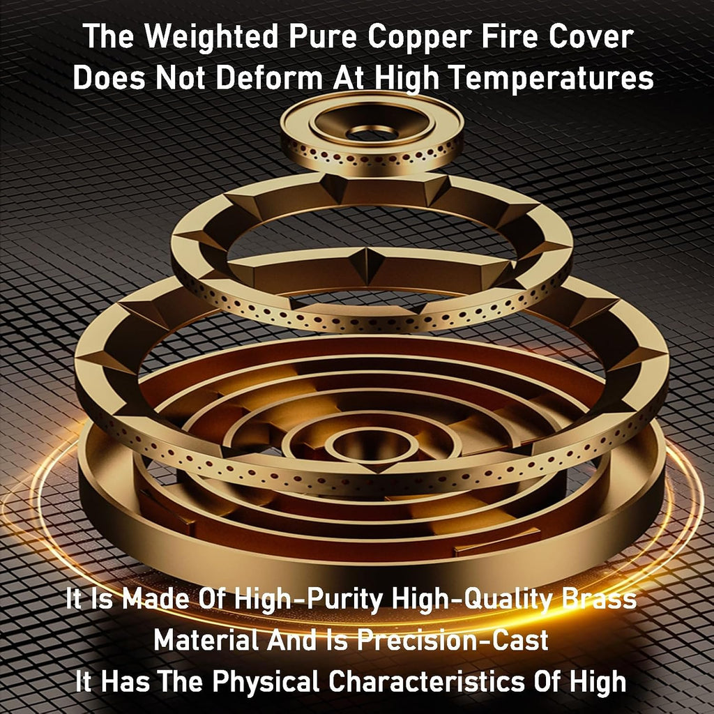 Portable Gas Stove,2 Burner Stainless Steel Cooktop,LPG/NG Dual-purpose,Square Stove Frame Pure Copper Fire Cover,for Home Outdoor Cooking(NG)