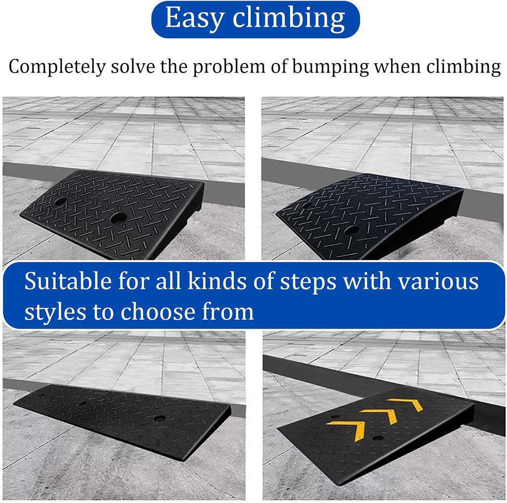 Rubber Door Threshold Ramp for Wheelchairs, Home Doorways & Bathrooms - Anti-Slip, Durable & Easy Install - Ideal for Elderly,Rubber Threshold Ramps