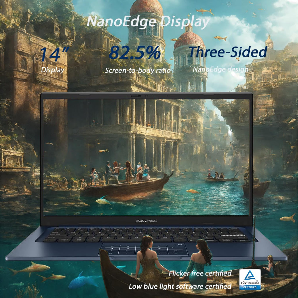 ASUS VivoBook Laptop | Intel 13th Generation 6 Core Processor Up to 4.5GHz (Beat i7-1195G7) | 8GB RAM | 128GB PCIe SSD | 14' FHD Display | Bluetooth | HDMI | Thin & Light | Windows 11 Pro