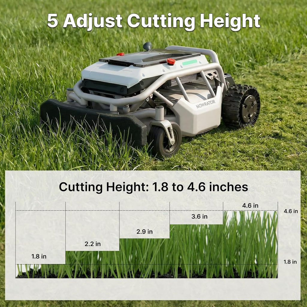 Mowrator S1 2WD 18Ah Remote Control Lawn Mower, 45% (24°) Slope, Spring to Fall Yard Care, with Leaf Shredding Vacuum, 21' Width, 1.8–4.6' Cutting Height, Up to 1.12 Acres