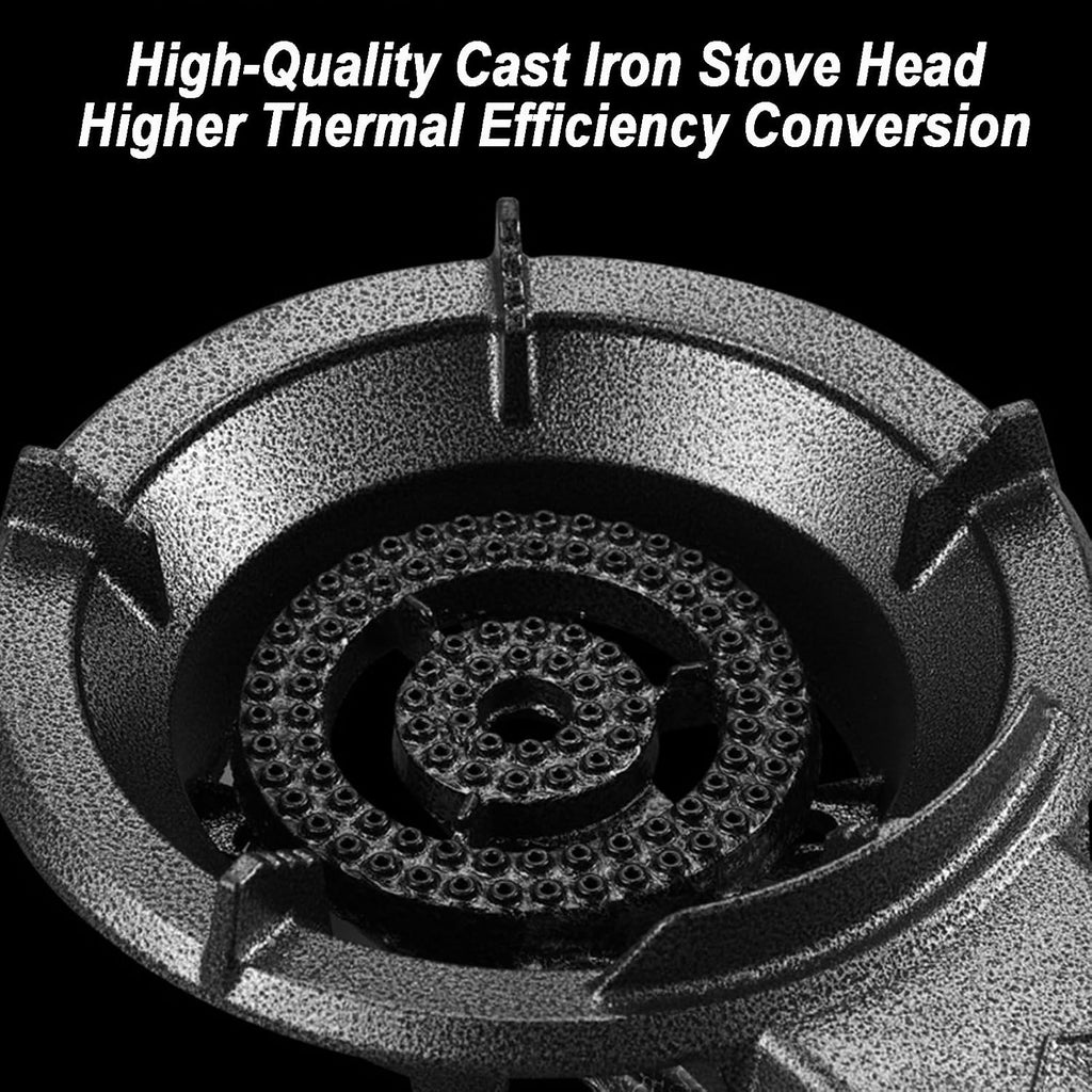 Gas Stove 1 Burner,7KW Liquefied Gas Stove,Black Cast Iron Pot Rack with Knob Gas Stove,Energy Saving and Gas Saving,for Home Commercial