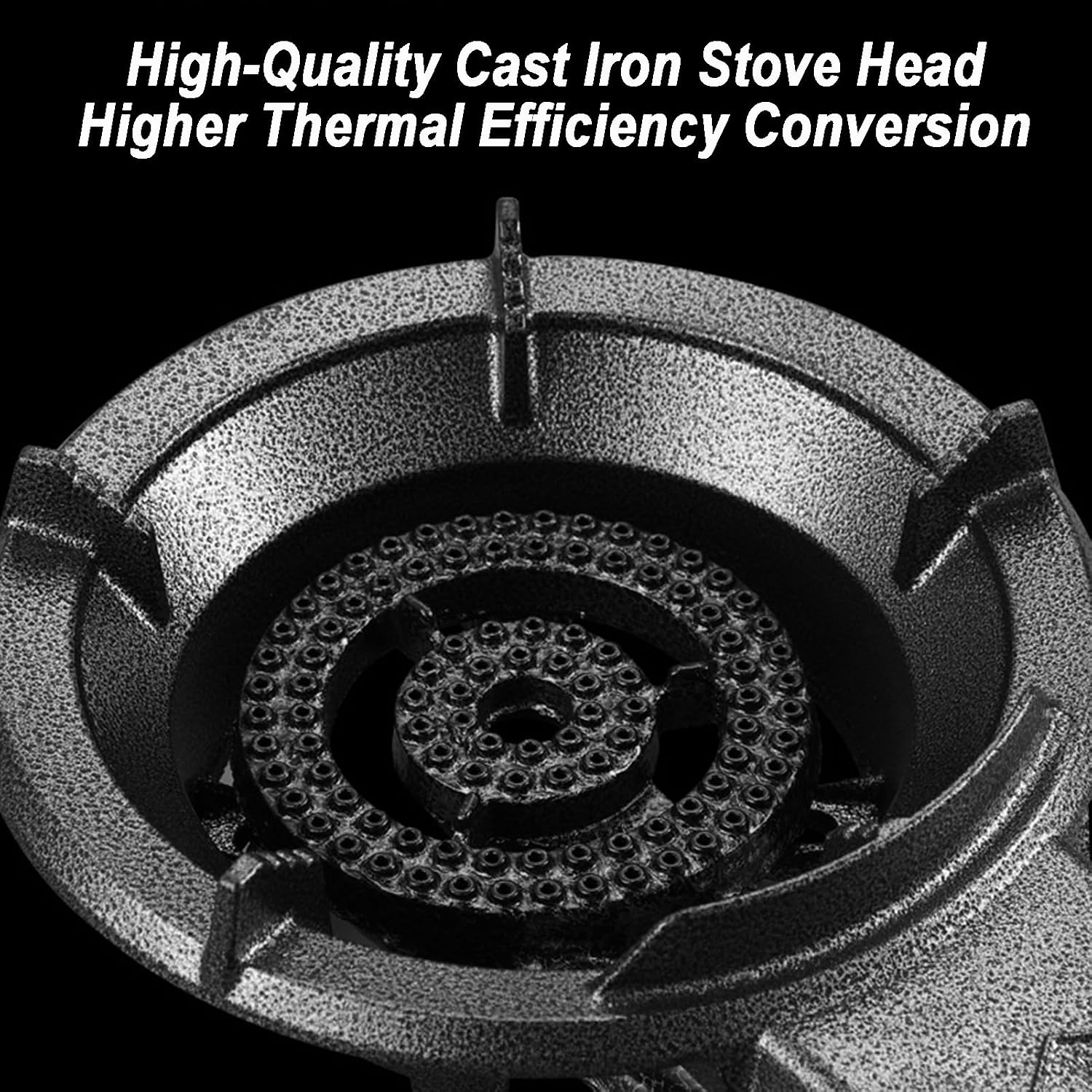 Gas Stove 1 Burner,7KW Liquefied Gas Stove,Black Cast Iron Pot Rack with Knob Gas Stove,Energy Saving and Gas Saving,for Home Commercial