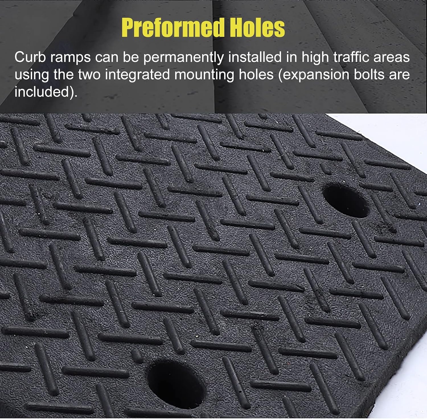 Portable Driveway Ramp Curb Ramp for Home/Garden Sheds/Garage/Front Door, Heavy Duty Rubber Threshold Ramps for Wheelchairs/Car/Scooters/Motorcycle(14cm/5.5in)