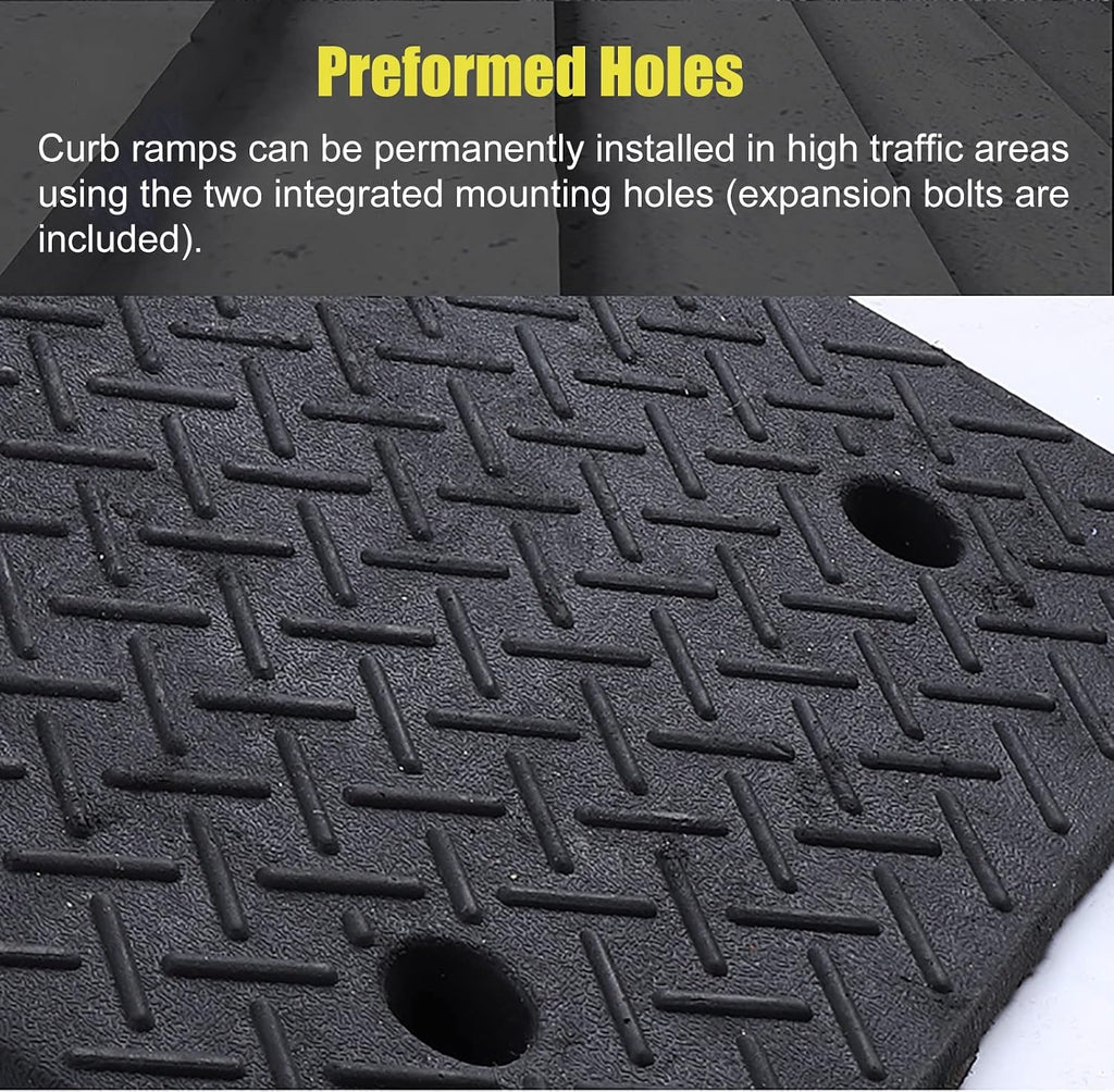 Portable Driveway Ramp Curb Ramp for Home/Garden Sheds/Garage/Front Door, Heavy Duty Rubber Threshold Ramps for Wheelchairs/Car/Scooters/Motorcycle(8cm/3.3in)