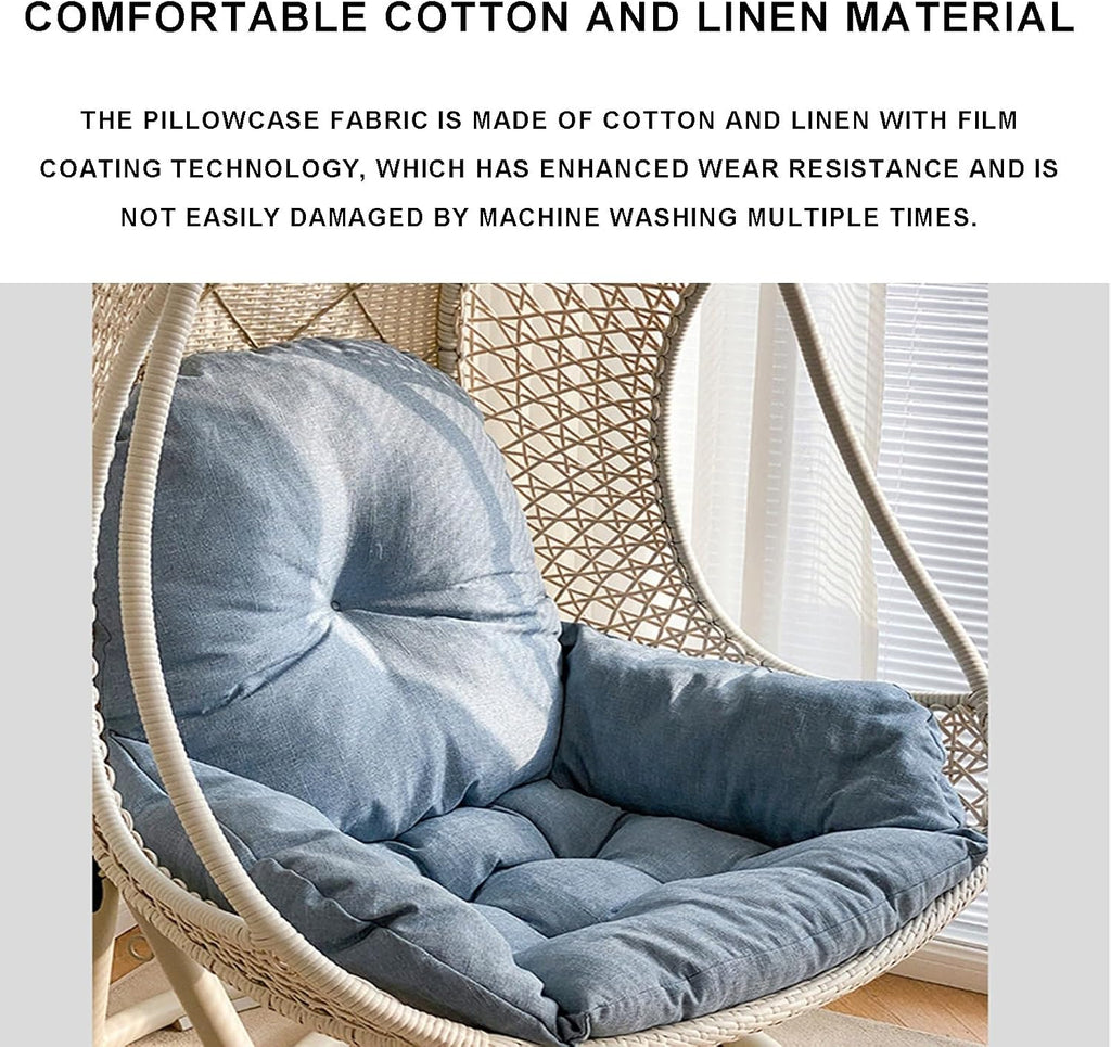 Hanging Basket Chair Cushion,Thickened Indoor/Outdoor Patio Hammock Swing Chair Cushion, Washable Egg Swing Cushion(Green)