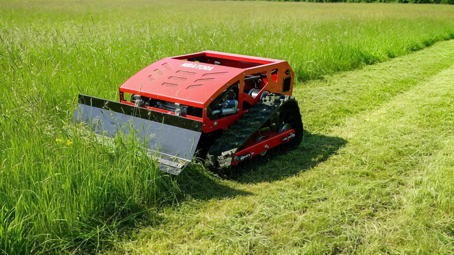 Remote Control Lawn Mower, 9HP Gas Powered, Tracked All-Terrain Mower for Hillside, Lawn & Professional Property Maintenance with Snow Plow Option