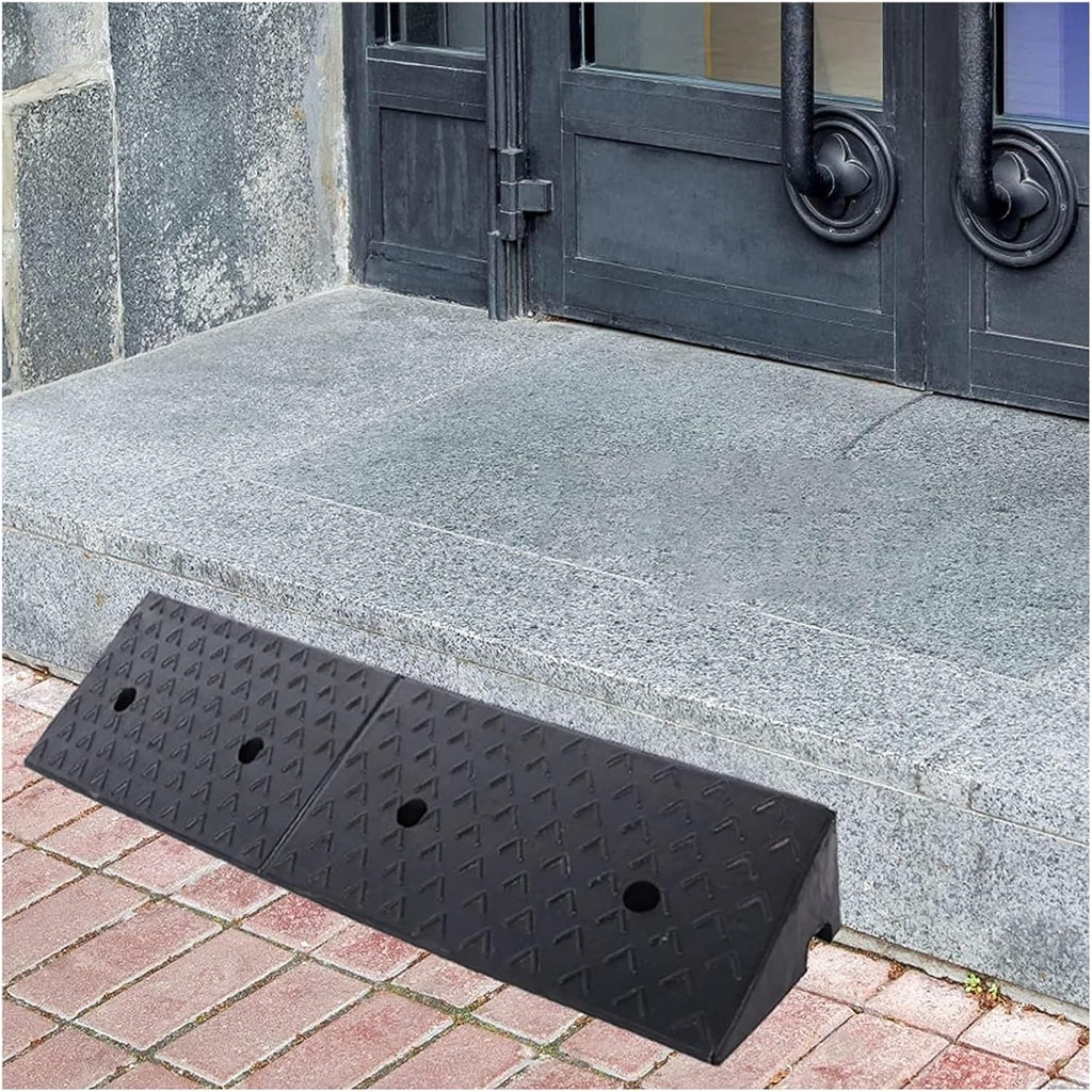 Threshold Ramp Wheelchair Solid Rubber Non-Slip for Room Door Handicap Ramps Wear-Resistant Kerb Anti-Slip 8cm/3in
