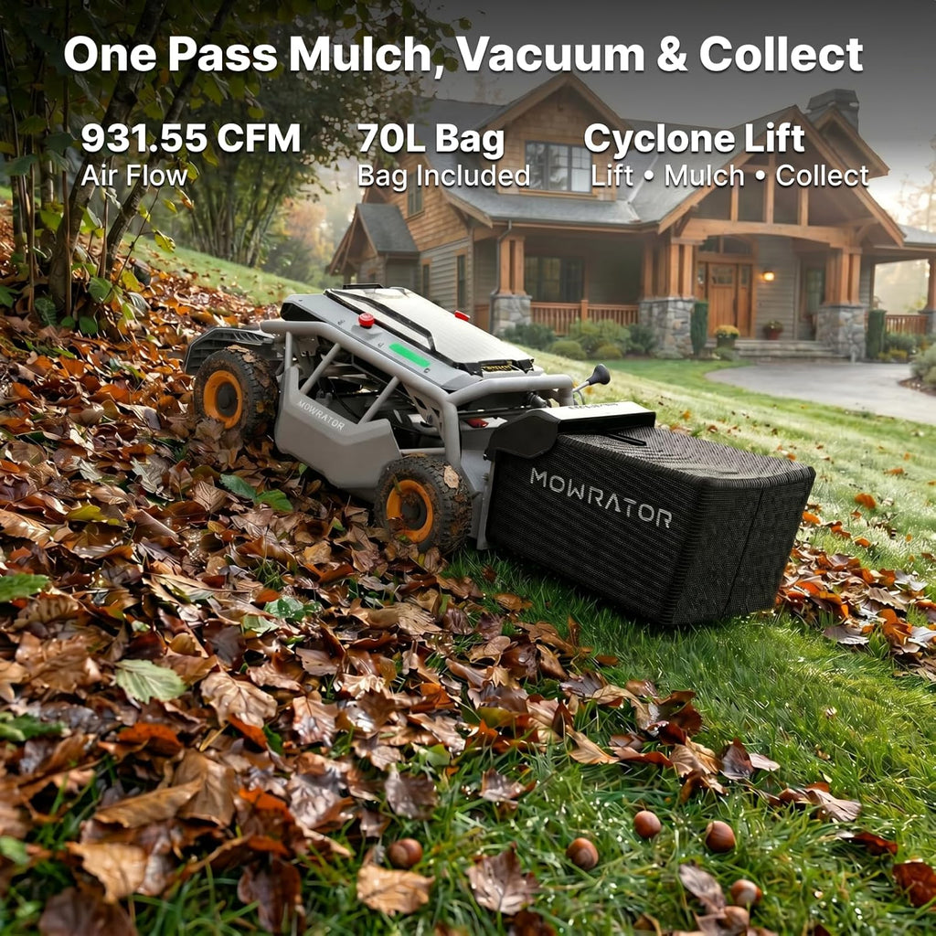 Mowrator S1 4WD 12Ah Remote Control Lawn Mower, All-Season Yard Care, 75% (37°) Slope Climbing, 21' Cutting Width, 1.5–4.3' Adjustable Cutting Height, Up to 0.75 Acres